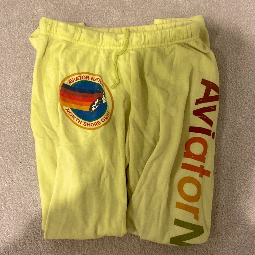 Yellow Aviator Nation Sweatpants